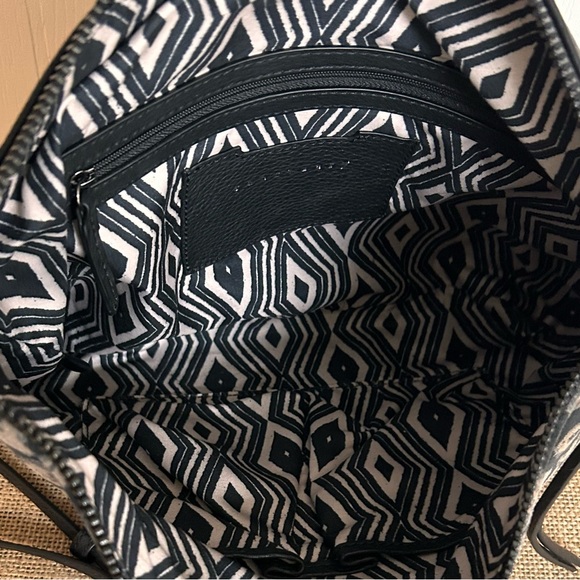 NWOT Sanctuary Black and Cream Genuine Leather Crossbody Bag with Animal Print - Picture 5 of 8